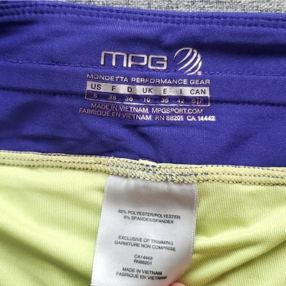 MPG Tennis Athletic Skirt Skort Purple Yellow with Ruffles  Size Small - Picture 8 of 12